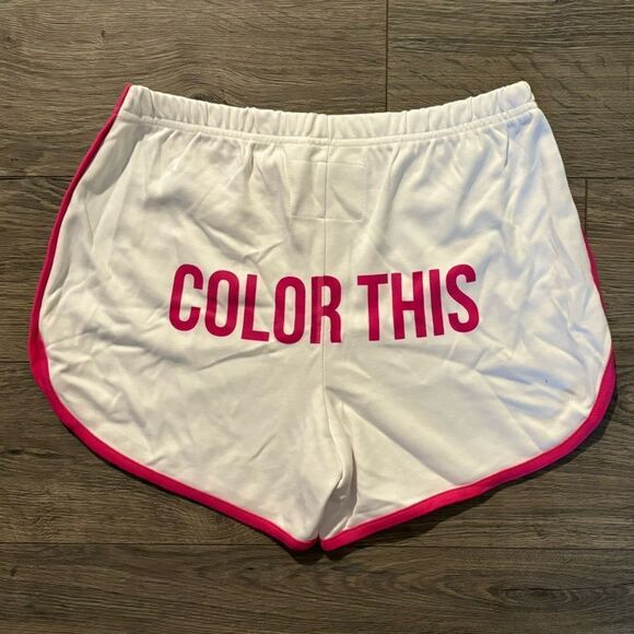 The Color Run Women's Sz Small Running Shorts Color This White Pink 5K Athletic - Picture 2 of 3